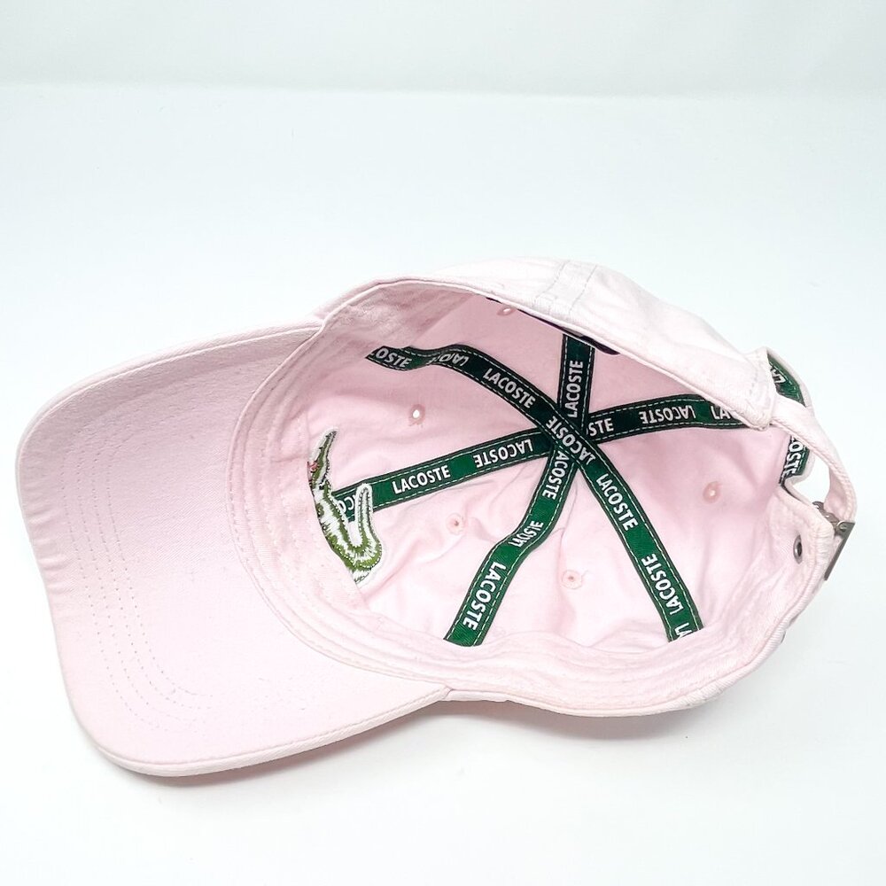 Men's Lacoste Light Pink Oversized Crocodile Strapback Cap - One Size - Picture 8 of 9